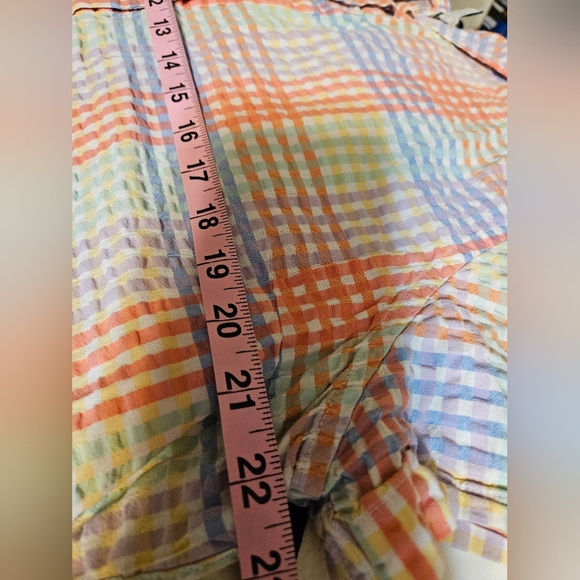 LL Bean Pastel Textured Button-Up Cotton Festive Top XL - Picture 8 of 14